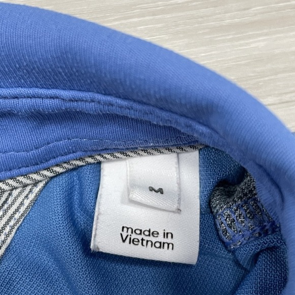 Adi Pure By Adidas Polo Shirt Mens Medium Blue Striped Golf Light Weight Stretch - Picture 8 of 10